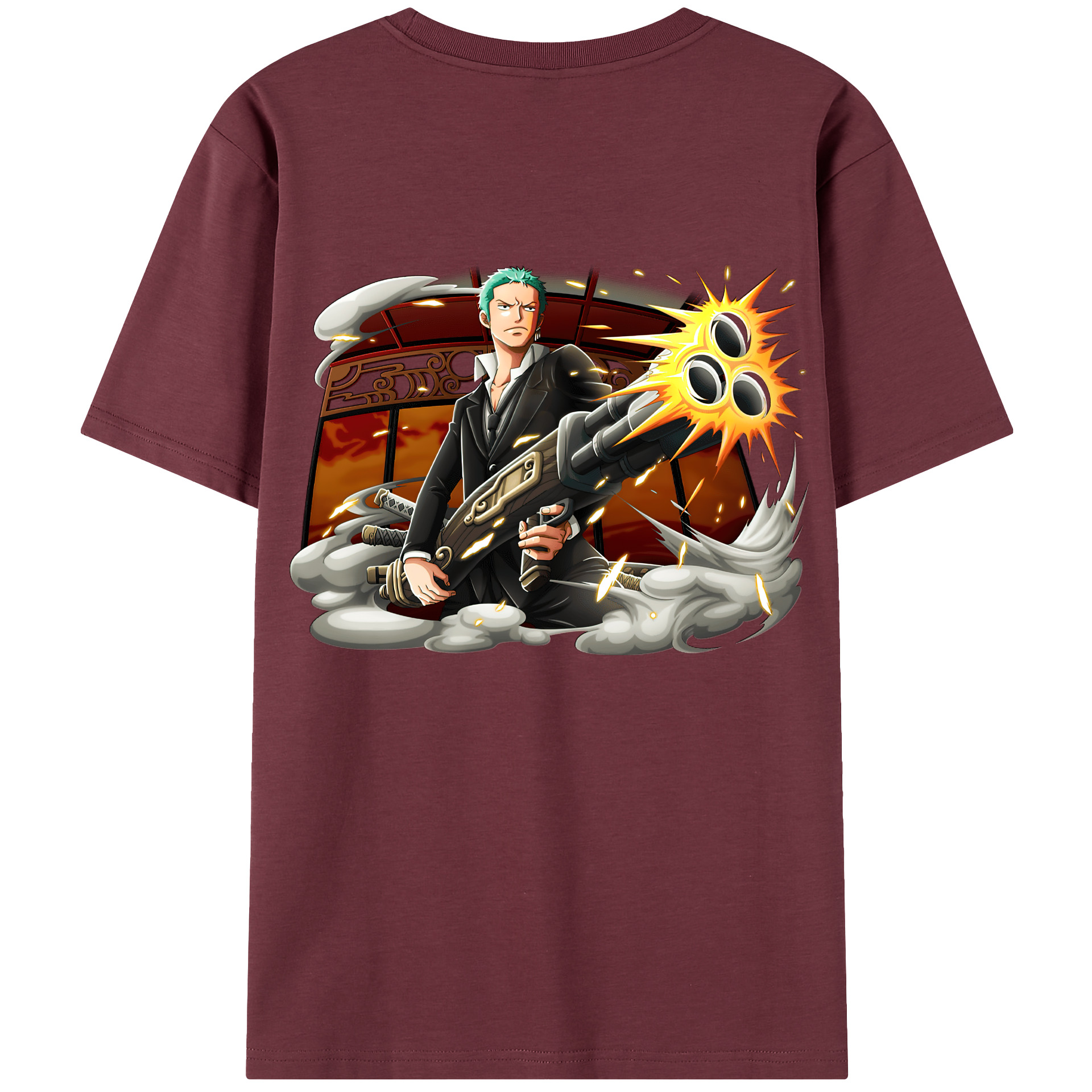 ワンピース ロロノア・ゾロ ONE PIECE Roronoa Zoro 綿100％半袖Tシャツ（背面プリント）